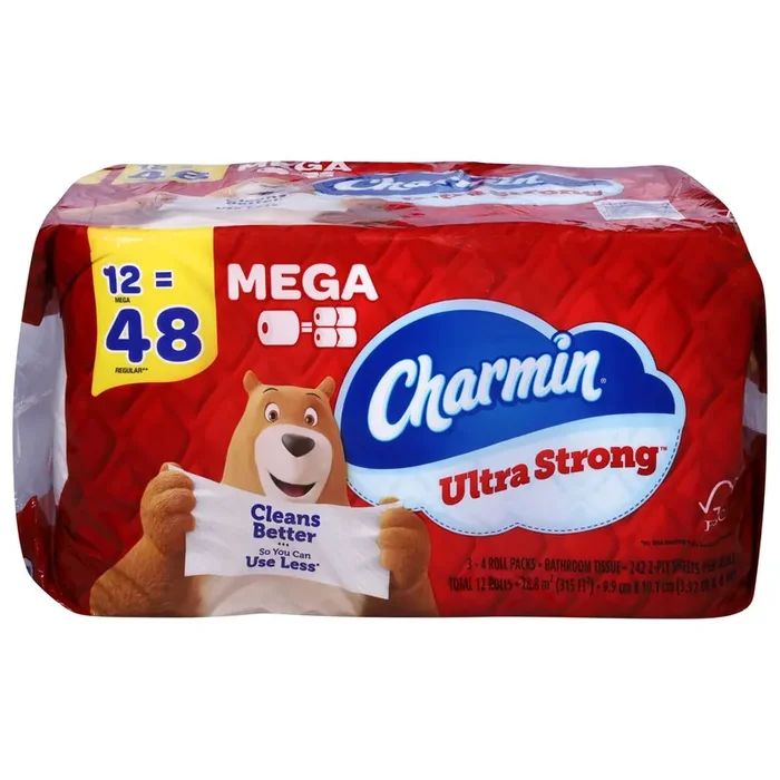 Charmin Ultra Strong 2-Ply Unscented Bathroom Tissue Mega 12 ea
