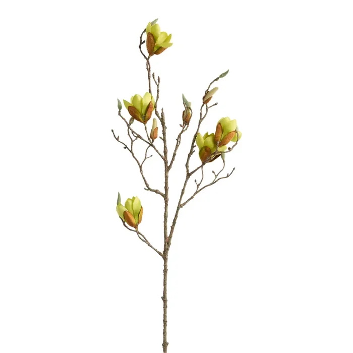 Chartreuse Faux Magnolia Stem