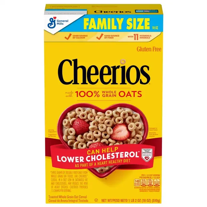 Cheerios, Heart Healthy Gluten Free Breakfast Cereal, Family Size, 18 oz