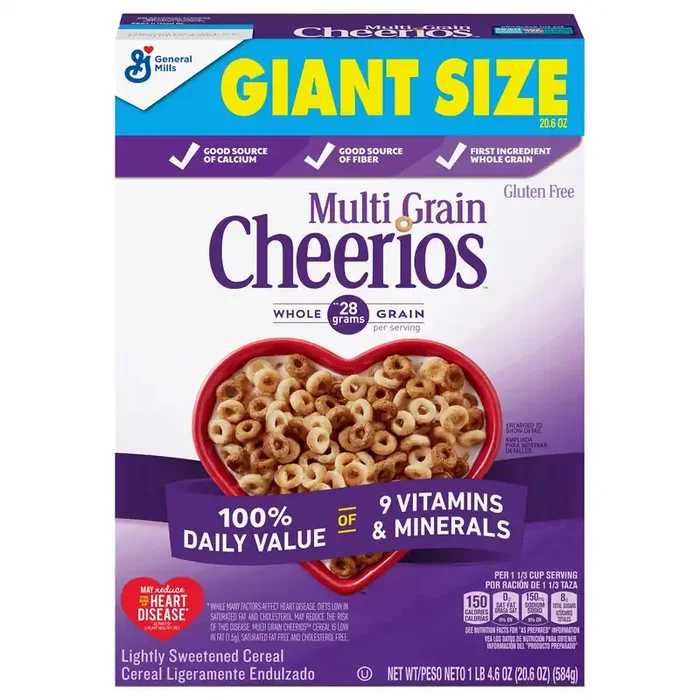 Cheerios Multi Grain Cheerios, Heart Healthy Breakfast Cereal, Gluten Free, Giant Size, 20.6 oz