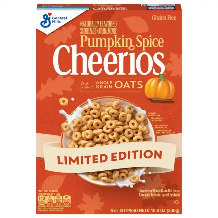 Cheerios Pumpkin Spice Cheerios, Gluten Free Breakfast Cereal, 10.8 OZ