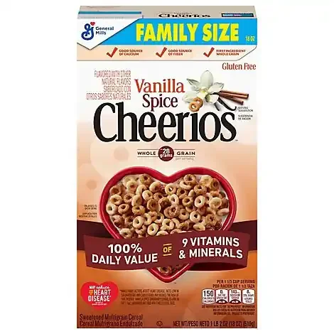 Cheerios Vanilla Spice Breakfast Cereal Family Size- 18 oz