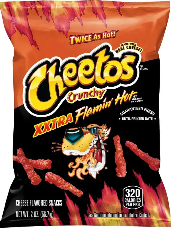 Cheetos Cheese Flavored Snacks, Crunchy, Xxtra Flamin Hot – 2 oz