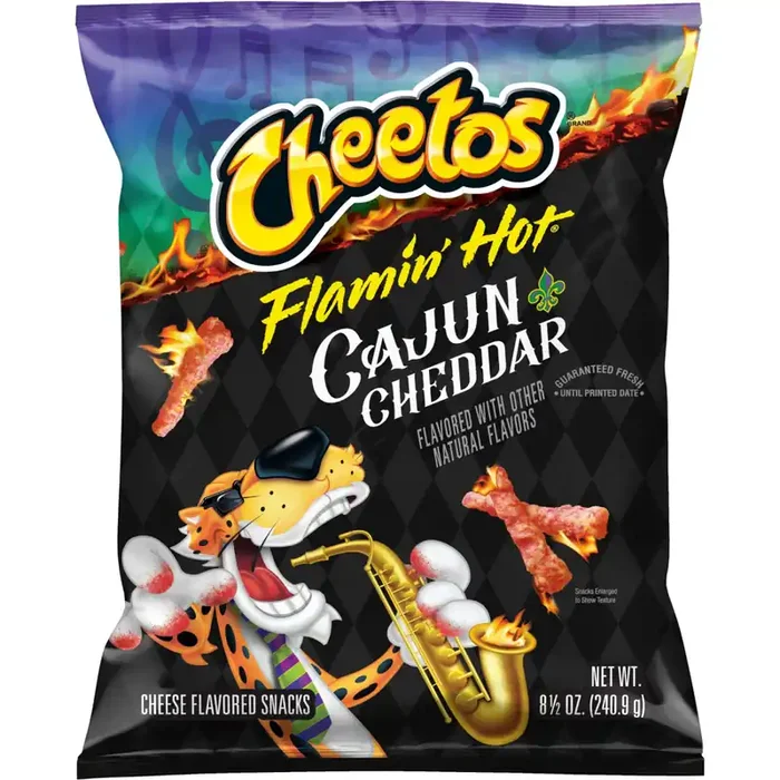 Cheetos Cheese Flavored Snacks Flamin‘ Hot Cajun Cheddar 8.5 Oz