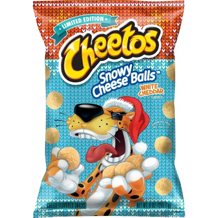 Cheetos Cheese Flavored Snacks Snowy Cheese Balls White Cheddar – 9 oz