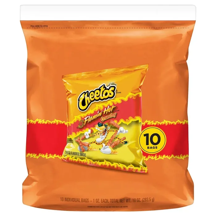 Cheetos Crunchy Cheese Flavored Snacks Flamin‘ Hot 1 Oz 10 Count