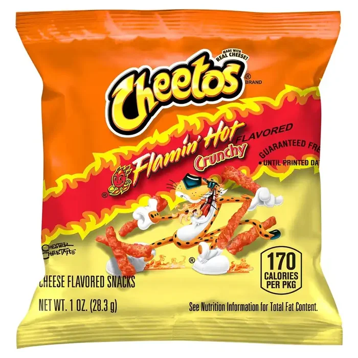 Cheetos Crunchy Cheese Flavored Snacks Flamin‘ Hot Flavored 1 Oz