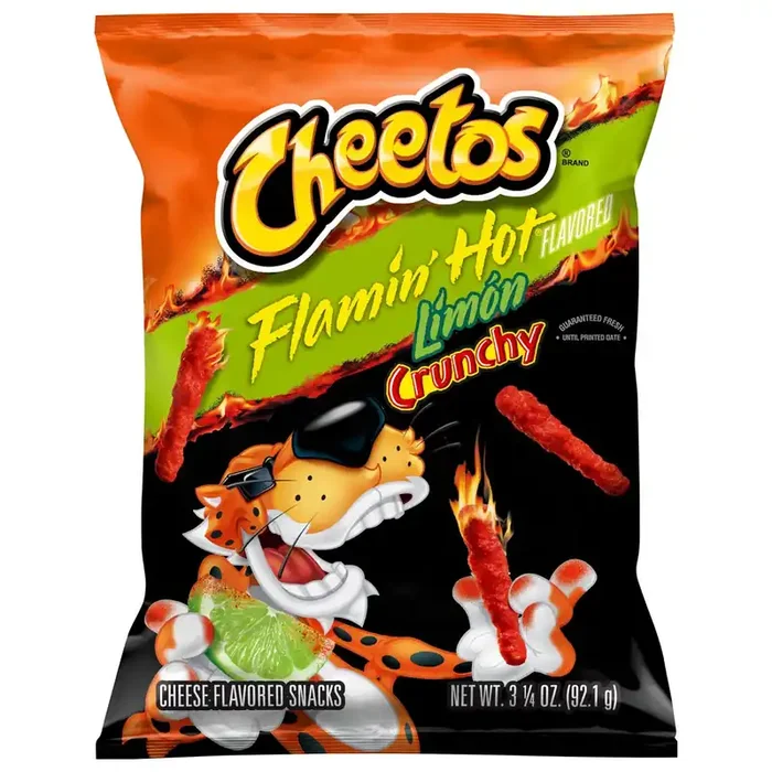 Cheetos Crunchy Cheese Flavored Snacks Flamin‘ Hot Limon Flavored 3 1/4 Oz