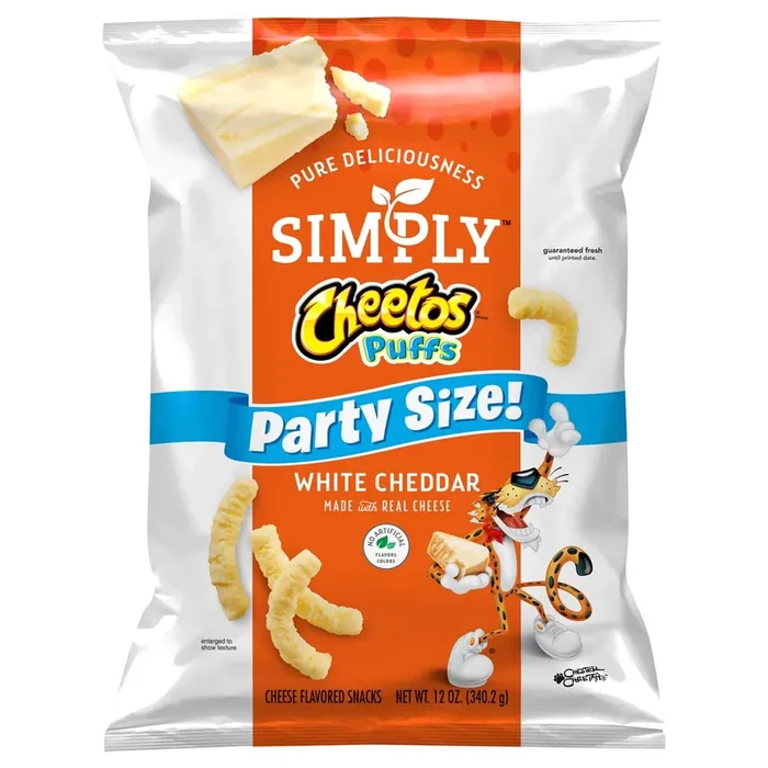 Cheetos Simply Puffs White Cheddar Cheese Party Size Snacks