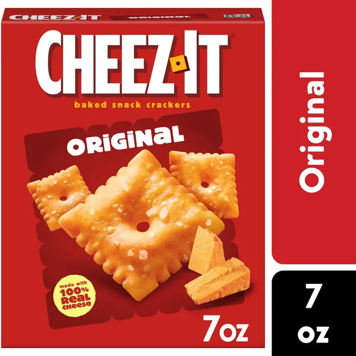 Cheez-It Cheese Crackers, Baked Snack Crackers, Lunch Snacks, Original, 7oz Box, 1 Box