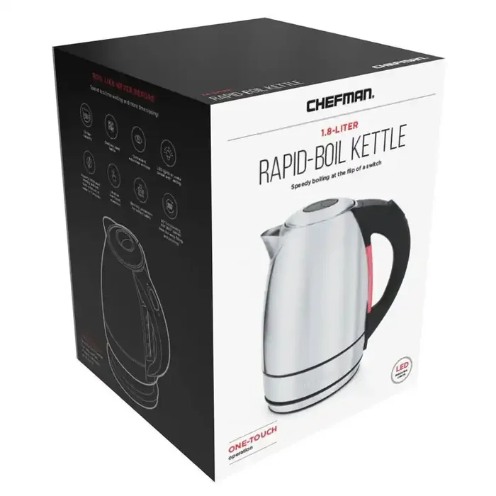 Chefman 1.8L Electric Kettle – Stainless Steel
