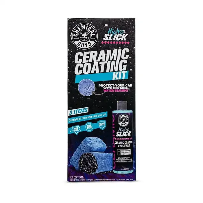 Chemical Guys HydroSLICK Ceramic Coating Kit Liquid Automotive Protector, Unscented Cleaner, Headlight Restoration