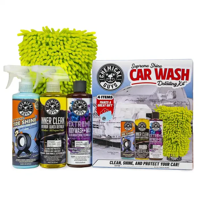 Chemical Guys Supreme Shine Car Wash Detailing Kit 4 -Count Spray Car Exterior Wash/Wax
