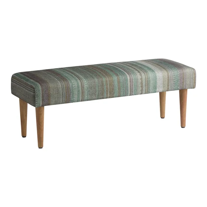 Chennai Green Multicolor Stripe Upholstered Bench
