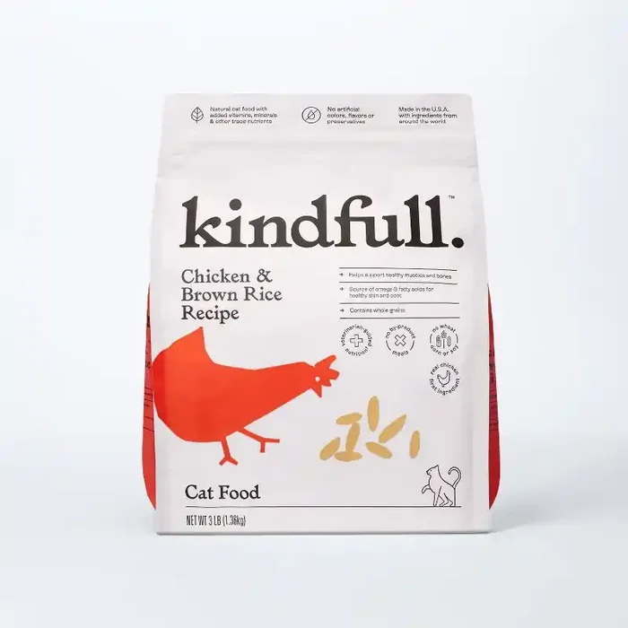 Chicken and Brown Rice Dry Cat Food – 3lbs – Kindfull™
