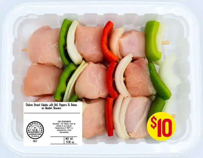 Chicken Kabobs with Bell Peppers & Onion