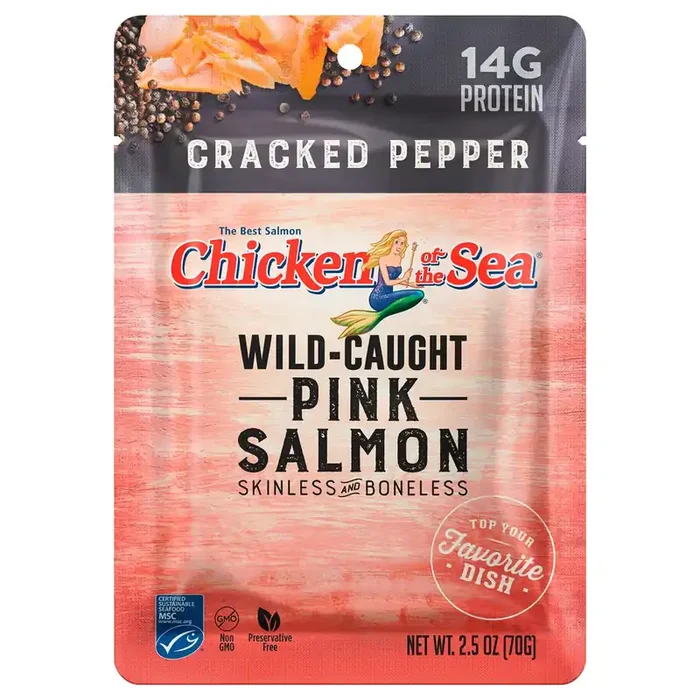 Chicken of the Sea Wild Caught Skinless and Boneless Cracked Pepper Pink Salmon 2.5 oz