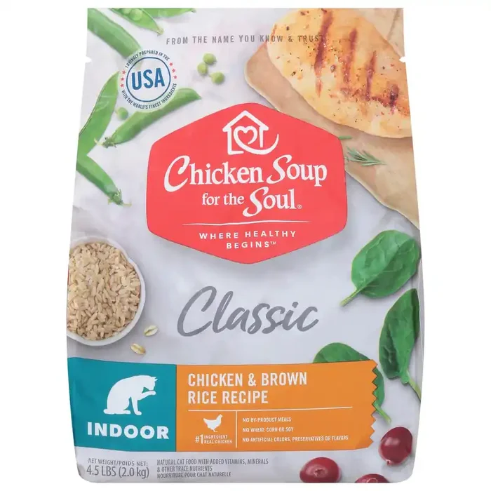Chicken Soup For The Soul Where Healthy Begins Indoor Classic Chicken & Brown Rice Recipe Cat Food 4.5 lb