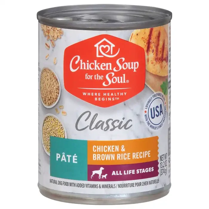 Chicken Soup For The Soul Where Healthy Begins Pate Chicken & Brown Rice Recipe Dog Food 13.2 oz