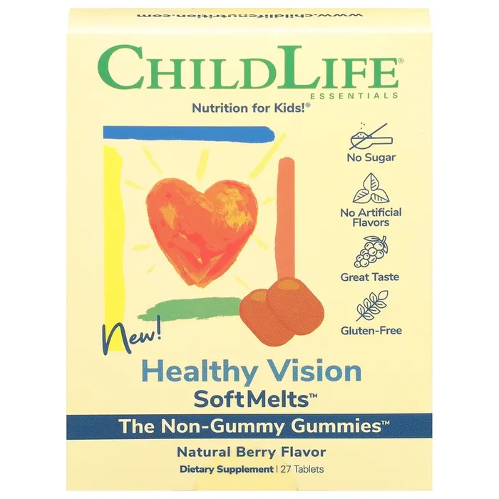 ChildLife Nutrition for Kids Softmelts Natural Berry Flavor Healthy Vision 27 Tablets