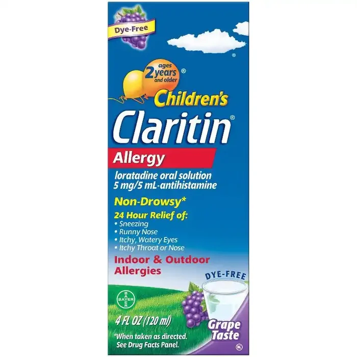 Children‘s Claritin Loratadine Allergy Relief 24 Hour Non-Drowsy Grape Liquid – 4 fl oz