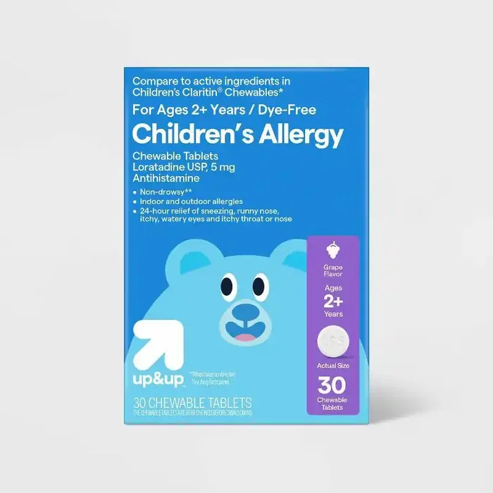 Children‘s Loratadine Allergy Relief Chewable Tablets – Grape – 30ct – up&up™