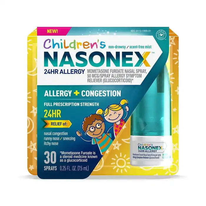 Children‘s Nasonex 24HR Allergy Nasal Spray, Non-Drowsy Relief for Kids, 7.5 ml