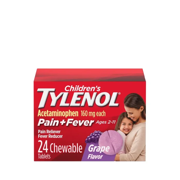 Children‘s Tylenol Chewables with 160 mg Acetaminophen, Grape, 24 ct