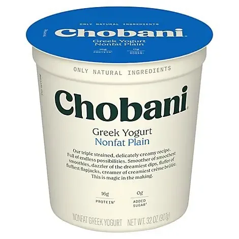 Chobani Non-Fat Plain Greek Yogurt – 32 Oz