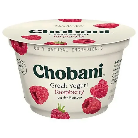 Chobani Non-Fat Raspberry Fruit On The Bottom Greek Yogurt – 5.3 Oz