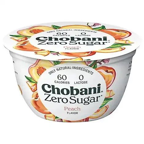 Chobani With Zero Sugar Peach Yogurt – 5.3 Oz