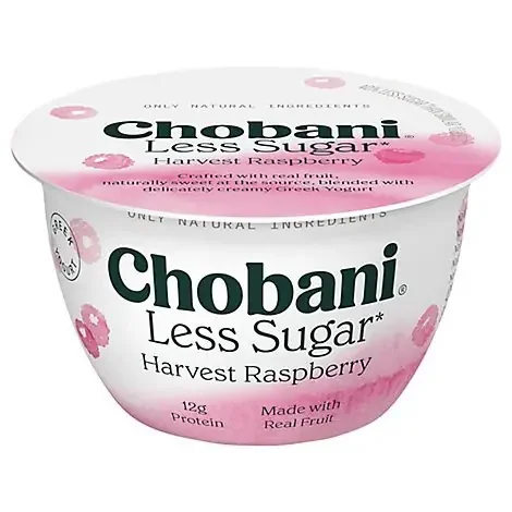 Chobani Yogurt Greek Less Sugar Willamette Raspberry – 5.3 Oz