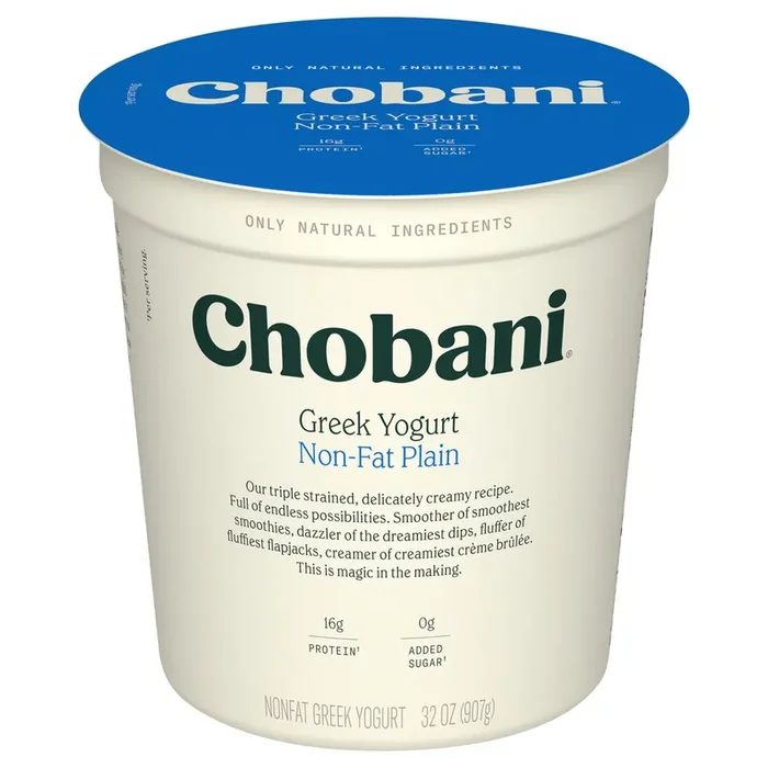 Chobani Yogurt, Greek, Non-Fat, Plain – 32 oz