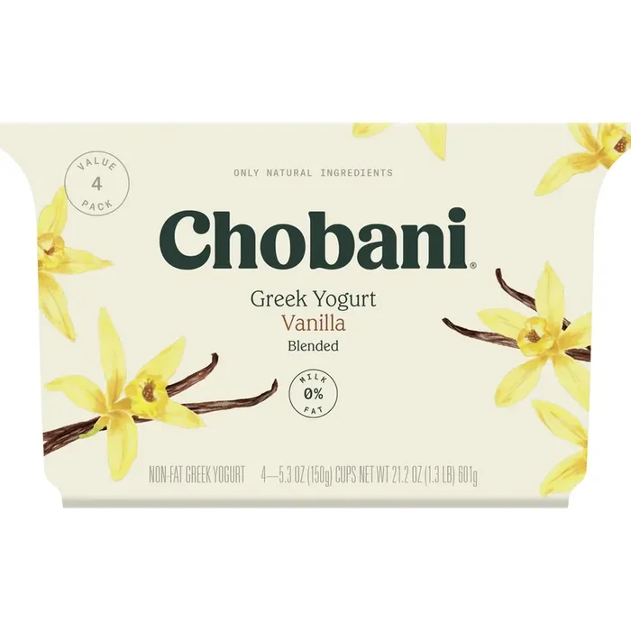 Chobani Yogurt Non-Fat Vanilla Greek 4 Value Pack