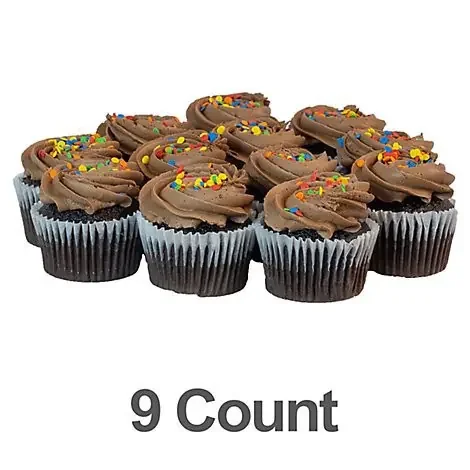 Choc Cupcakes Buttercream Iced With Chocolates 9 Ct