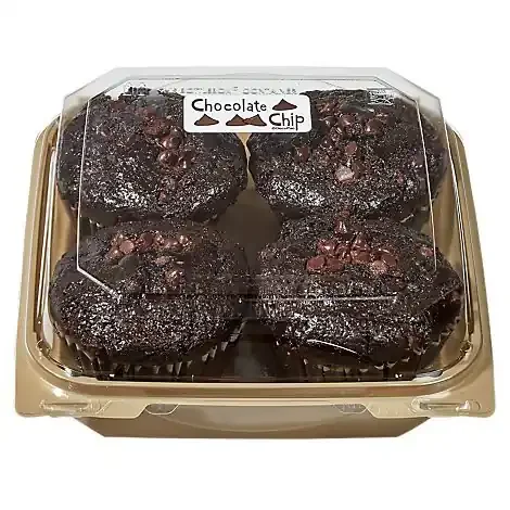 Chocolate Chocolate Chip Muffins 4 Count – Ea