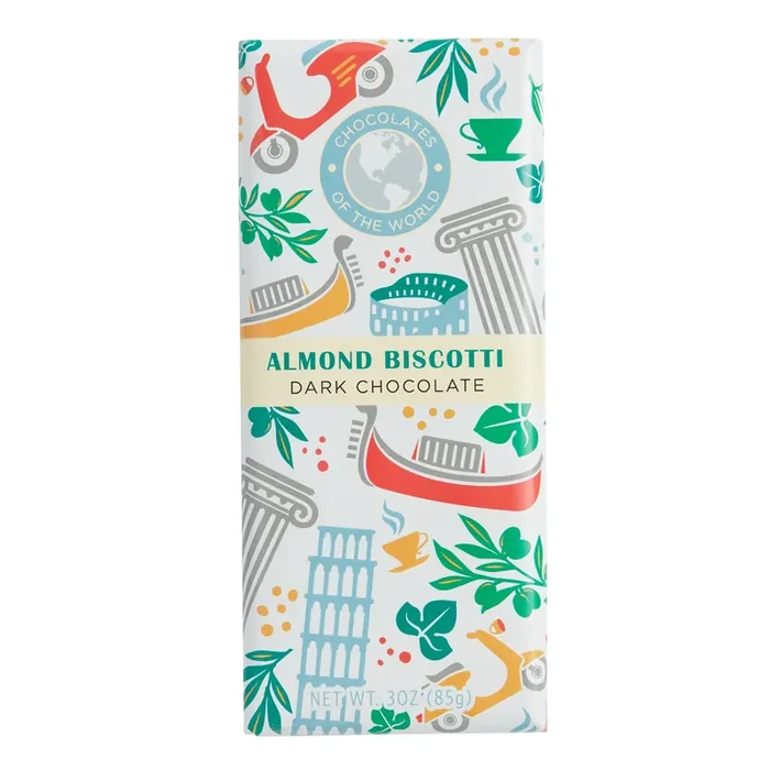 Chocolate of the World Biscotti Dark Chocolate Bar