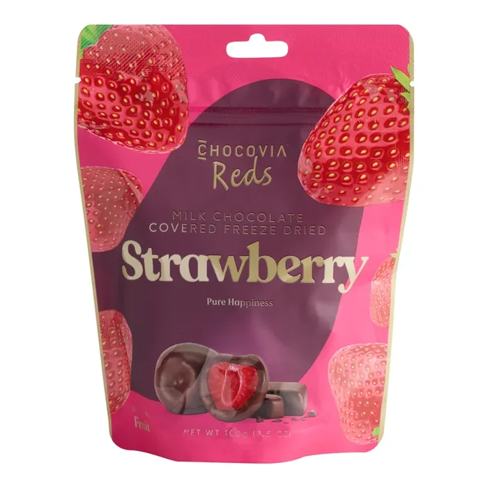 Chocovia Reds Milk Chocolate Covered Freeze Dried Strawberries