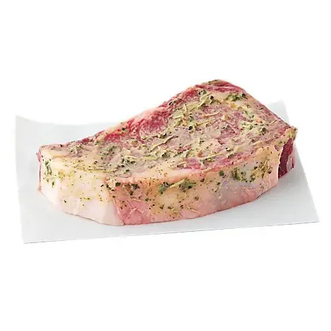 Choice Beef Ribeye Steak Bone In Rosemary & Herb Marinade Up To 10% Solution – LB