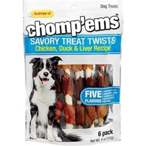 Chomp‘ems Beefhide Stick With Duck