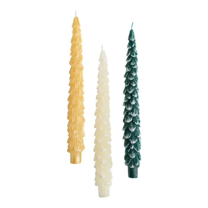 Christmas Tree Taper Candle Set Of 2