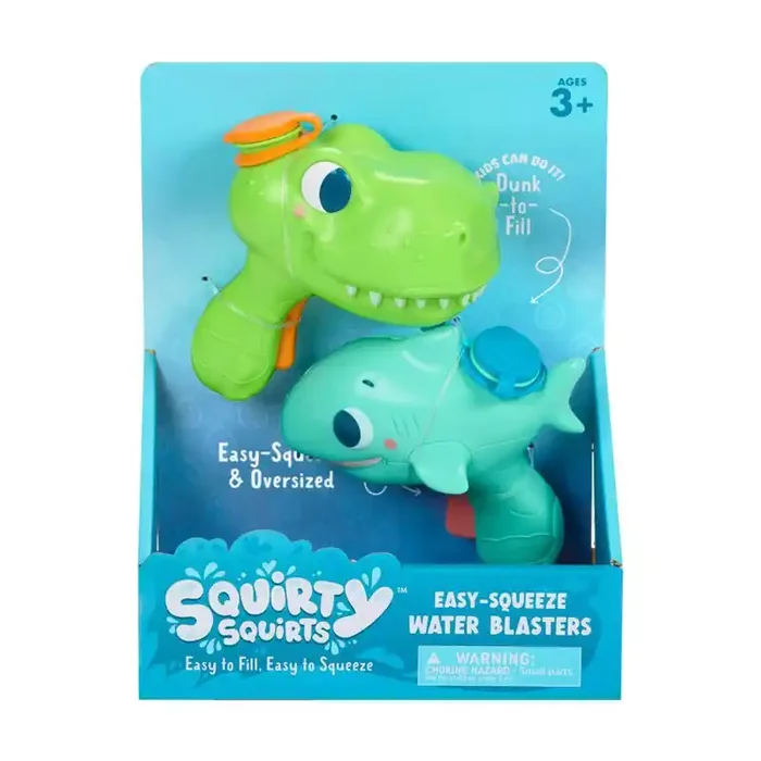 Chuckle & Roar Squirty Squirts Dino & Shark Water Blasters – 2pk