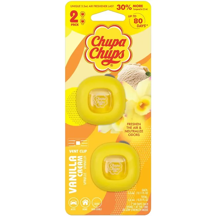 Chupa Chups Vent Clip Air Fresheners – Vanilla Cream