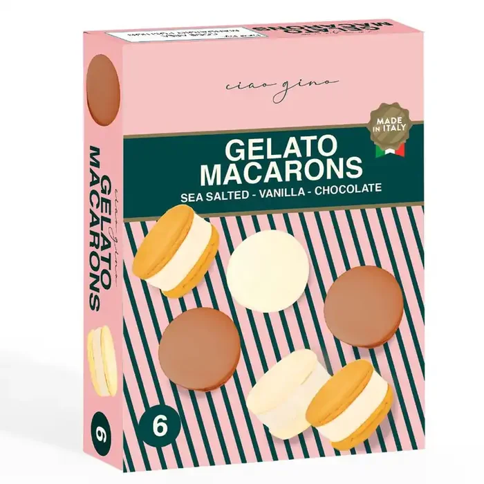 Ciao Gino Gelato Macarons – Caramel Vanilla Chocolate