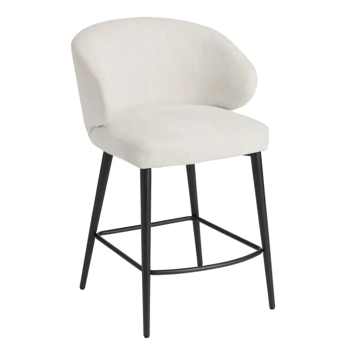 Ciara Light Gray Wingback Upholstered Counter Stool