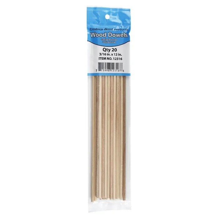 Cindoco Dowel Pkg Econo 12X3/16 20Pc