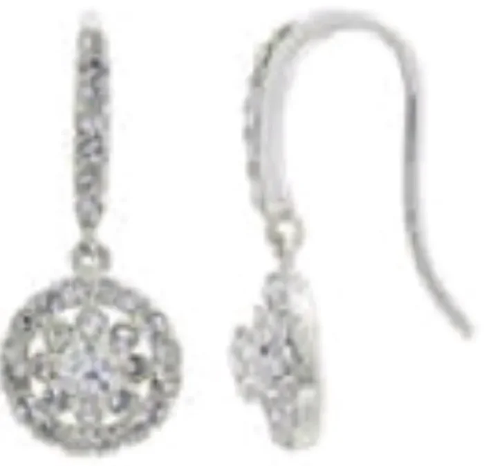 City By City Cbc Ear Cz Clstr Halo Drop 111613 Slv