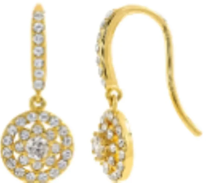 City By City Cbc Ear Cz Clstr Halo Drop 111614 Gld