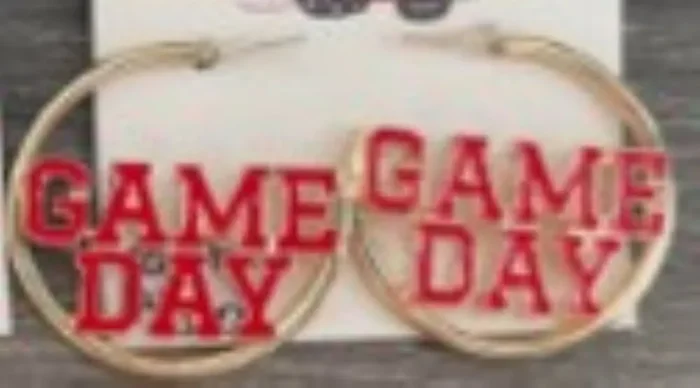 City By City Cbc Ear Game Day Hoops 113972 Red