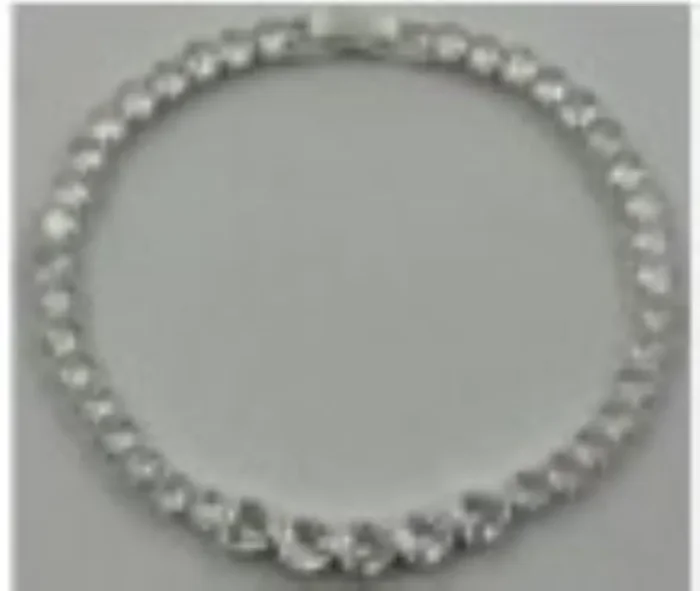 City by City Cubic Zirconia Silver Plated Hearts Tennis Bracelet